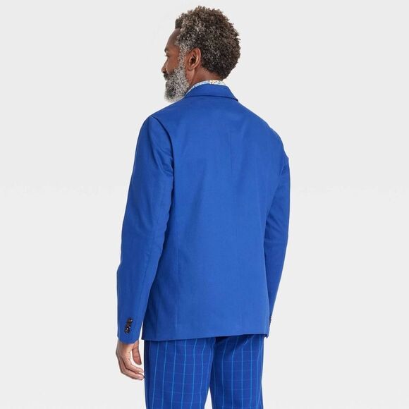 NWT Houston White Adult Unisex Double-Breasted Blazer Jacket Full Lining Blue L - Picture 2 of 13